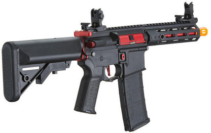 Lancer Tactical Gen 2 Hellion M-LOK 7" Airsoft M4 AEG Rifle, Black/Red