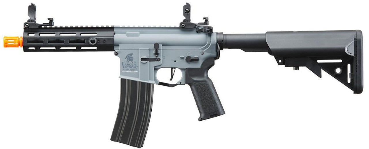 Lancer Tactical Gen 2 Hellion M-LOK 7" Airsoft M4 AEG Rifle, Grey/Black
