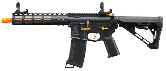 Lancer Tactical Gen 3 Archon 9" M-LOK M4 Airsoft Rifle w/ Delta Stock, Black/Gold
