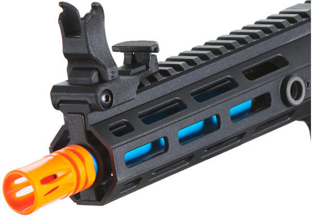 Lancer Tactical Gen 3 Hellion 7" M-LOK Airsoft AEG Rifle w/ Crane Stock, Black/Blue