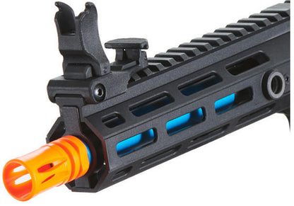 Lancer Tactical Gen 3 Hellion 7" M-LOK Airsoft AEG Rifle w/ Crane Stock, Black/Blue