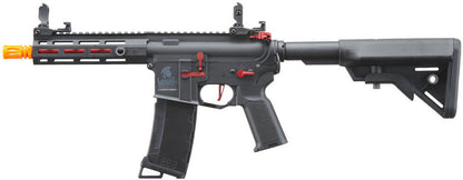 Lancer Tactical Gen 3 Hellion 7" M-LOK Airsoft AEG Rifle w/ Crane Stock, Black/Red