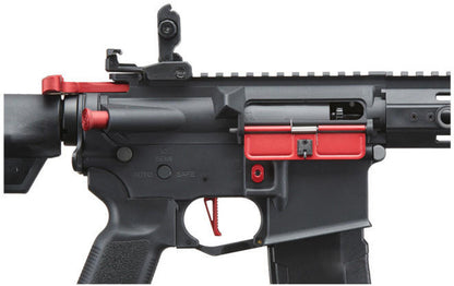 Lancer Tactical Gen 3 Hellion 7" M-LOK Airsoft AEG Rifle w/ Crane Stock, Black/Red