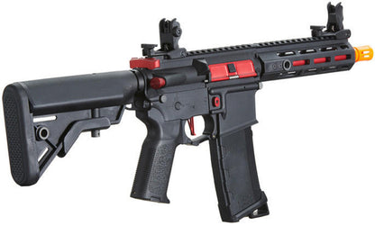 Lancer Tactical Gen 3 Hellion 7" M-LOK Airsoft AEG Rifle w/ Crane Stock, Black/Red