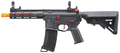 Lancer Tactical Gen 3 Hellion 7" M-LOK Airsoft AEG Rifle w/ Crane Stock, Black/Red