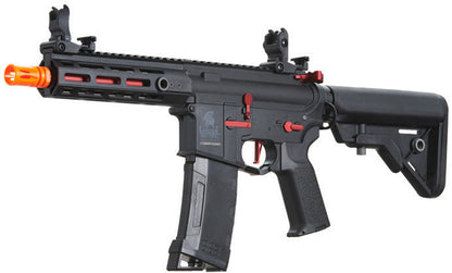 Lancer Tactical Gen 3 Hellion 7" M-LOK Airsoft AEG Rifle w/ Crane Stock, Black/Red