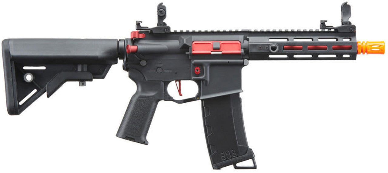 Lancer Tactical Gen 3 Hellion 7" M-LOK Airsoft AEG Rifle w/ Crane Stock, Black/Red