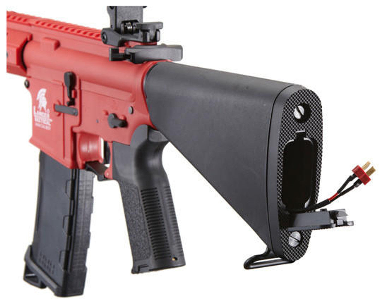 Lancer Tactical Gen 3 Hellion 7" M-LOK Airsoft AEG Rifle w/ Stubby Stock, Red/Black