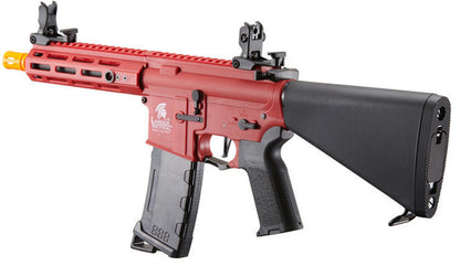 Lancer Tactical Gen 3 Hellion 7" M-LOK Airsoft AEG Rifle w/ Stubby Stock, Red/Black
