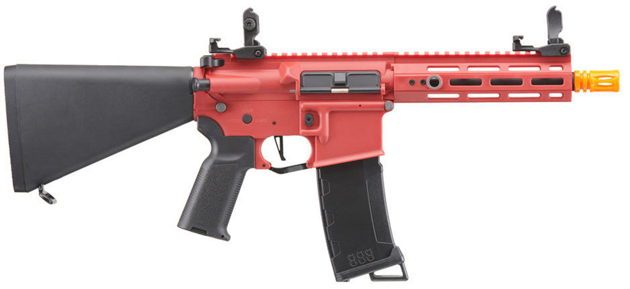 Lancer Tactical Gen 3 Hellion 7" M-LOK Airsoft AEG Rifle w/ Stubby Stock, Red/Black