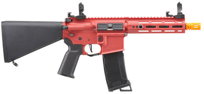 Lancer Tactical Gen 3 Hellion 7" M-LOK Airsoft AEG Rifle w/ Stubby Stock, Red/Black