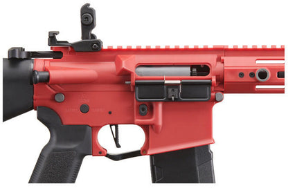 Lancer Tactical Gen 3 Hellion 7" M-LOK Airsoft AEG Rifle w/ Stubby Stock, Red/Black
