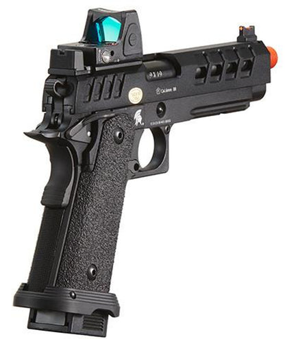 Lancer Tactical Heracles Hi-Capa Gas Blowback Airsoft Pistol w/ Reflex Dot, Black