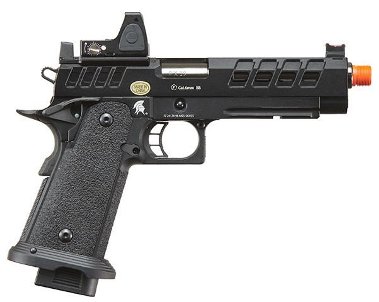 Lancer Tactical Heracles Hi-Capa Gas Blowback Airsoft Pistol w/ Reflex Dot, Black