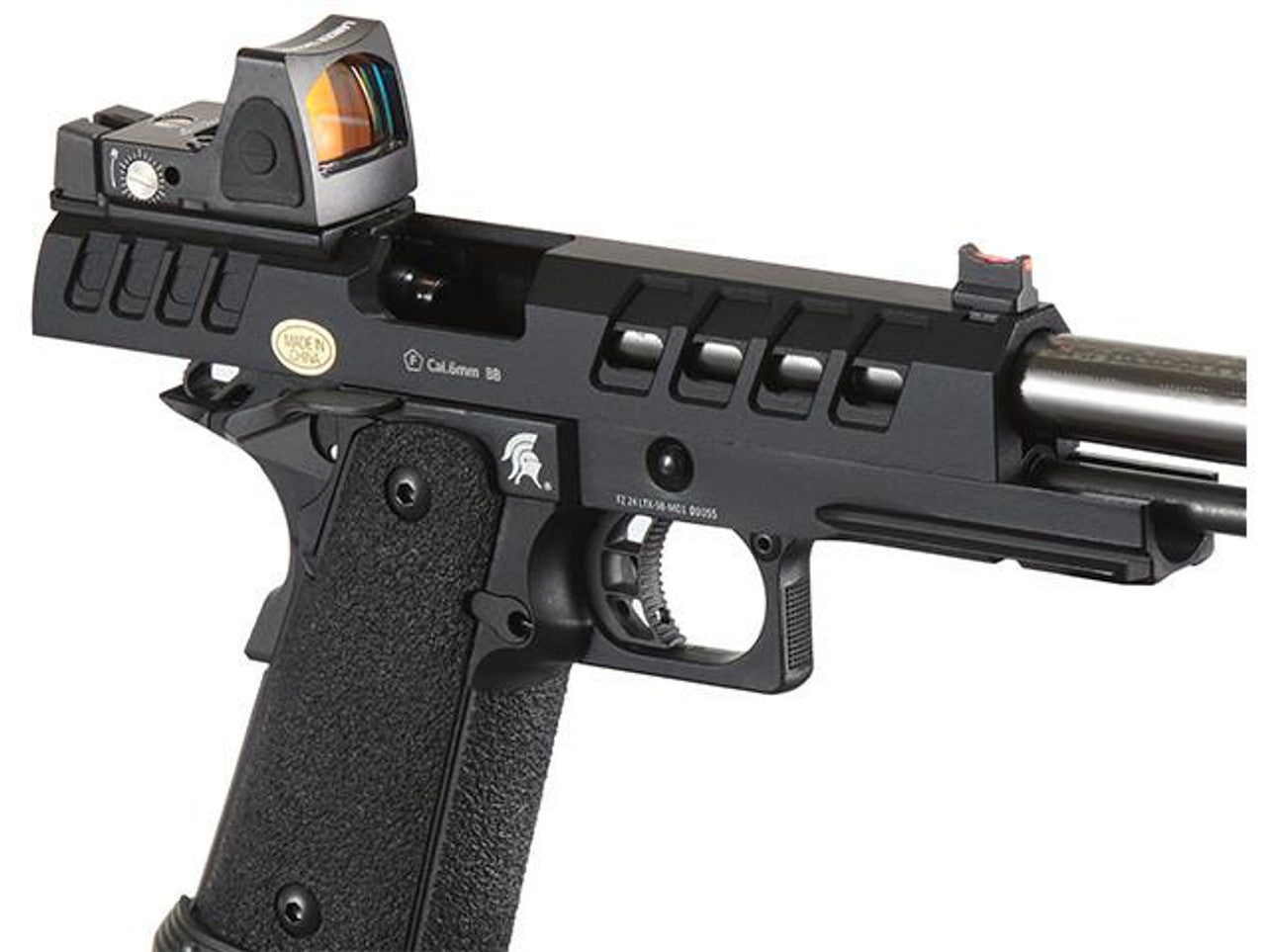 Lancer Tactical Heracles Hi-Capa Gas Blowback Airsoft Pistol w/ Reflex Dot, Black