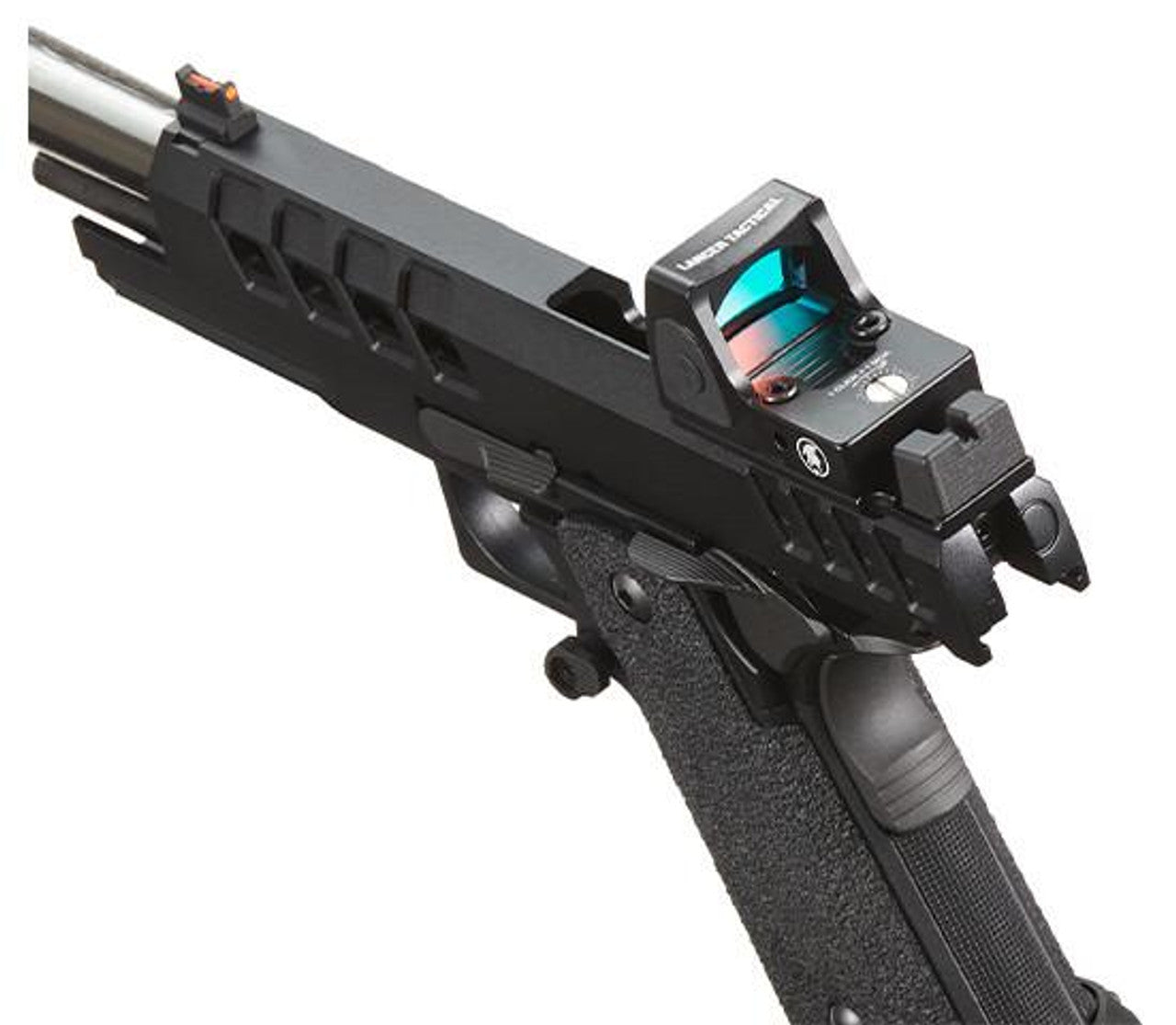 Lancer Tactical Heracles Hi-Capa Gas Blowback Airsoft Pistol w/ Reflex Dot, Black