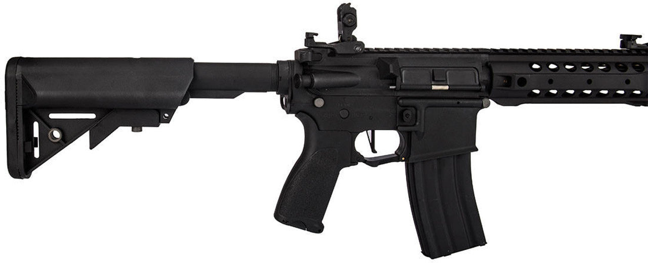 Lancer Tactical Hybrid M4 Carbine Airsoft AEG Rifle w/ Free Float Rail, Black