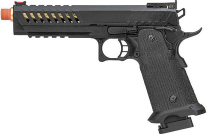 Lancer Tactical Knightshade Gold Barrel Hi-Capa Gas Blowback Airsoft Pistol, Black/Gold