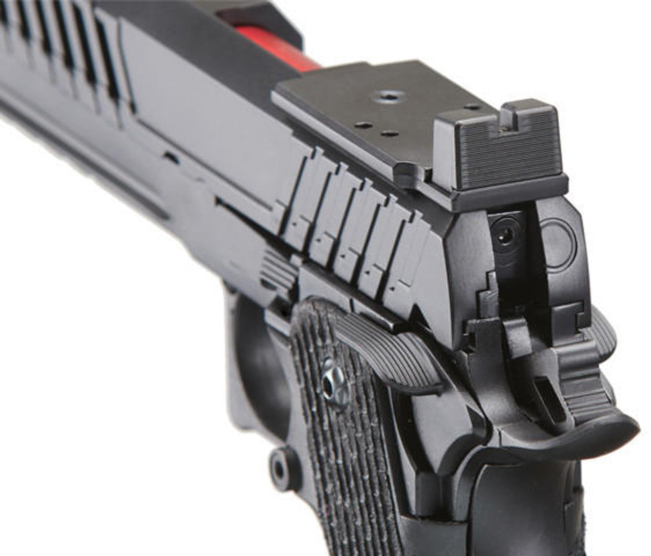 Lancer Tactical Knightshade Hi-Capa Gas Blowback Airsoft Pistol, Black/Red