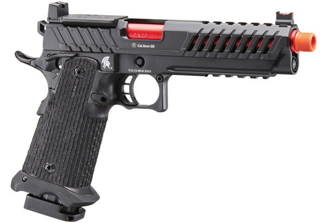 Lancer Tactical Knightshade Hi-Capa Gas Blowback Airsoft Pistol, Black/Red
