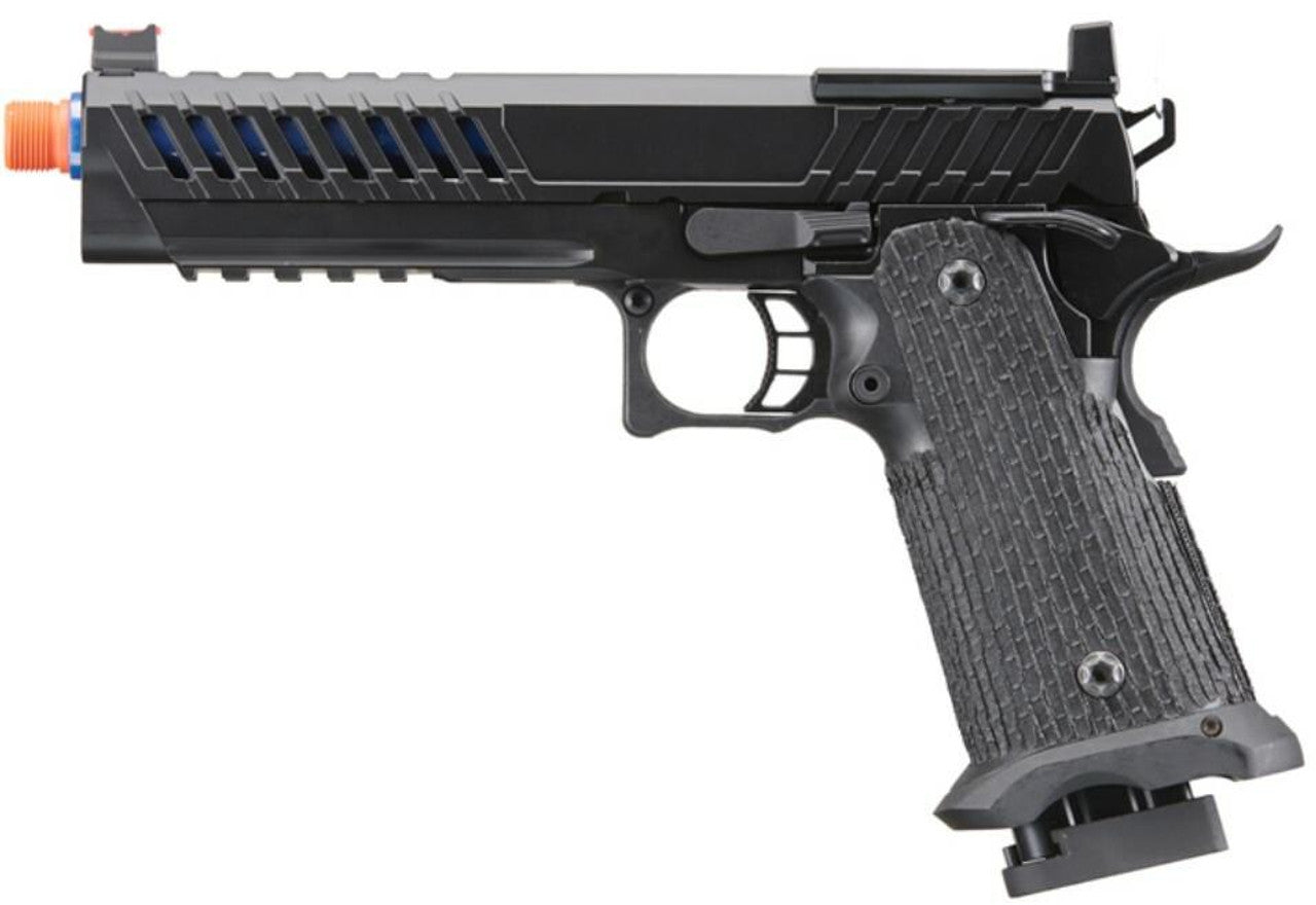 Lancer Tactical Knightshade Hi-Capa Gas Blowback Airsoft Pistol, Black/Blue