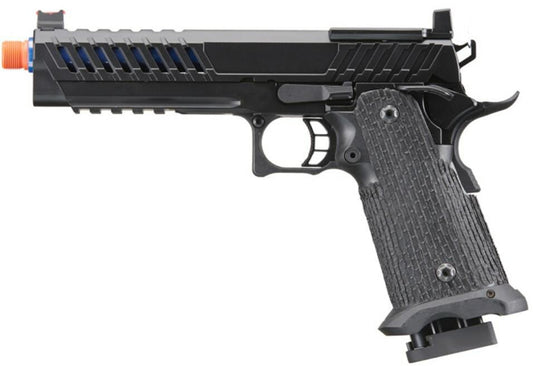 Lancer Tactical Knightshade Hi-Capa Gas Blowback Airsoft Pistol, Black/Blue