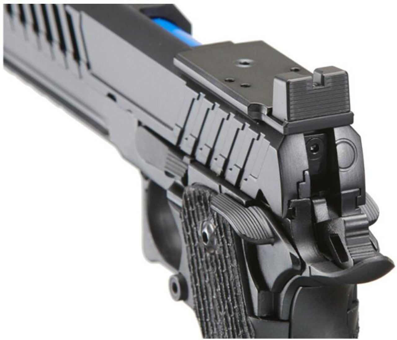 Lancer Tactical Knightshade Hi-Capa Gas Blowback Airsoft Pistol, Black/Blue