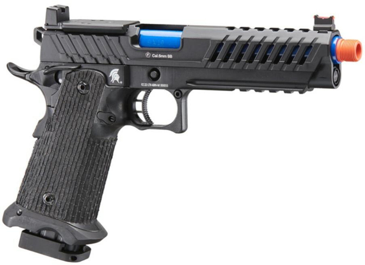 Lancer Tactical Knightshade Hi-Capa Gas Blowback Airsoft Pistol, Black/Blue