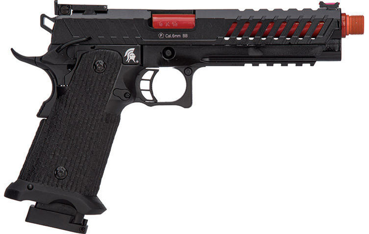 Lancer Tactical Knightshade Hi-Capa GBB Airsoft Pistol, Black/Red