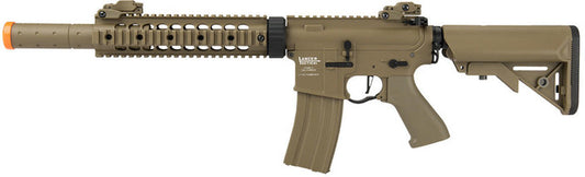 Lancer Tactical Low FPS Proline Gen 2 10" M4 Carbine Airsoft AEG Rifle with Mock Suppressor, Tan