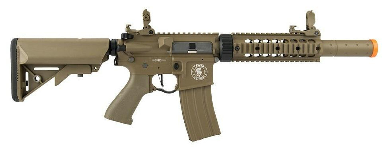 Lancer Tactical M4 SD Proline Series 7" Rail High FPS Airsoft Rifle, Tan