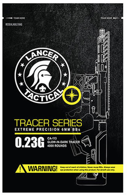 Lancer Tactical Pro Series Airsoft Tracer BBs, 0.23g/0.25g/0.28g, 4000 Count, Green