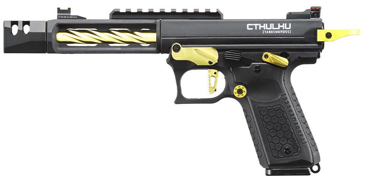 Lancer Tactical x Tandemkross CTHULHU Gas Blow Back Airsoft Pistol, Black/Gold