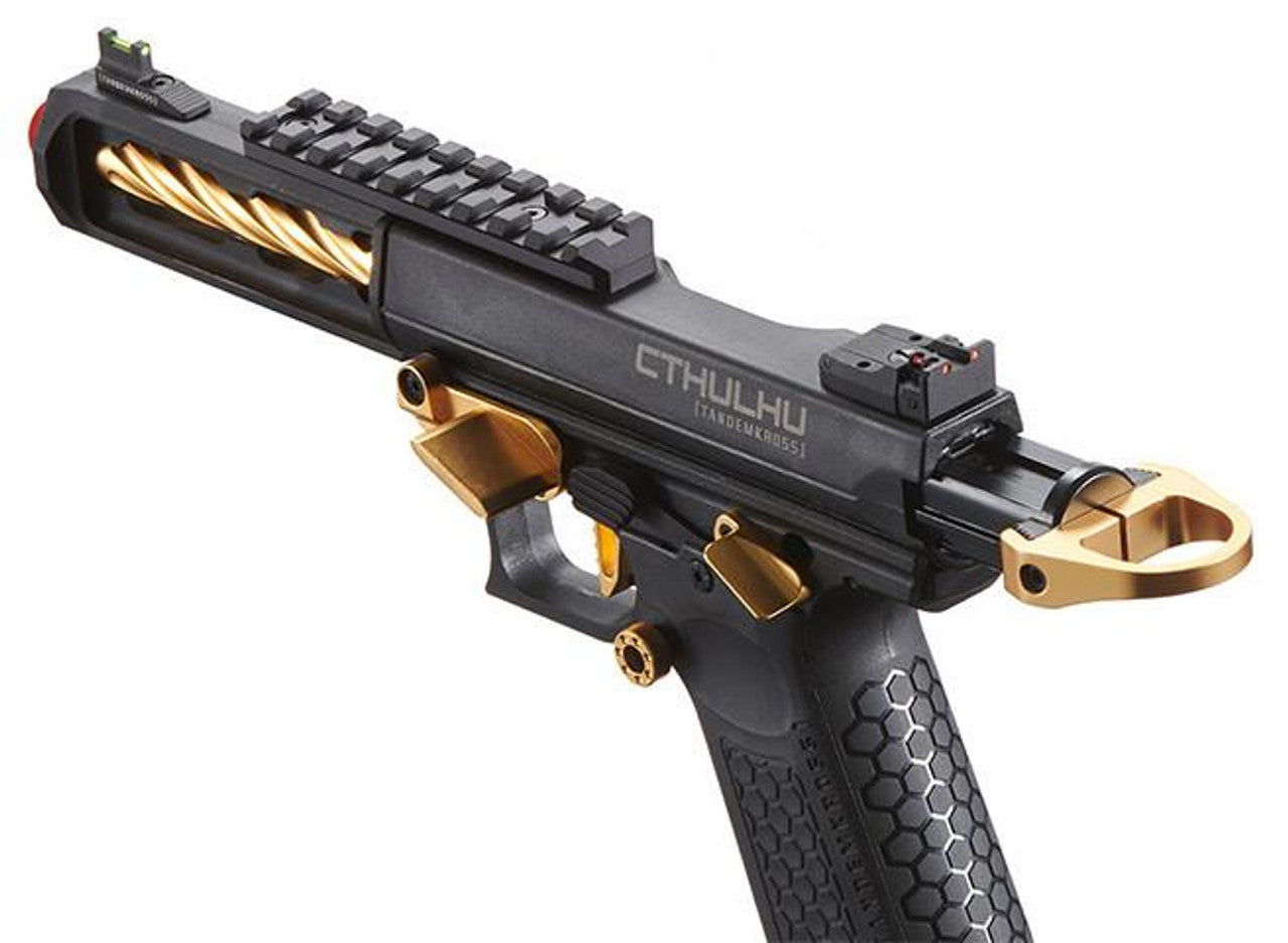 Lancer Tactical x Tandemkross CTHULHU Gas Blow Back Airsoft Pistol, Black/Gold