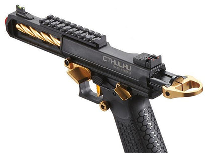 Lancer Tactical x Tandemkross CTHULHU Gas Blow Back Airsoft Pistol, Black/Gold