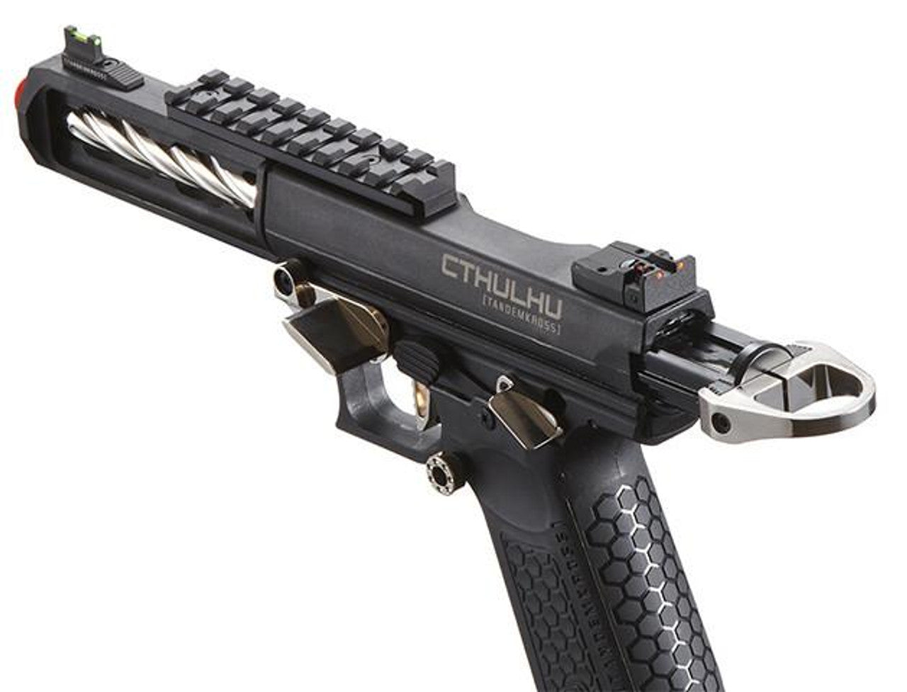 Lancer Tactical x Tandemkross CTHULHU Gas Blow Back Airsoft Pistol, Black/Silver