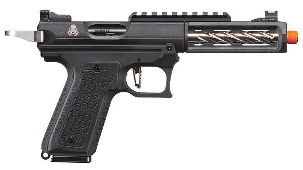 Lancer Tactical x Tandemkross CTHULHU Gas Blow Back Airsoft Pistol, Black/Silver