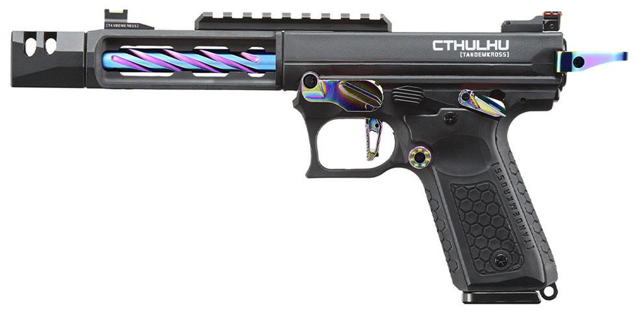 Lancer Tactical x Tandemkross CTHULHU Gas Blow Back Airsoft Pistol, Black/Titanium