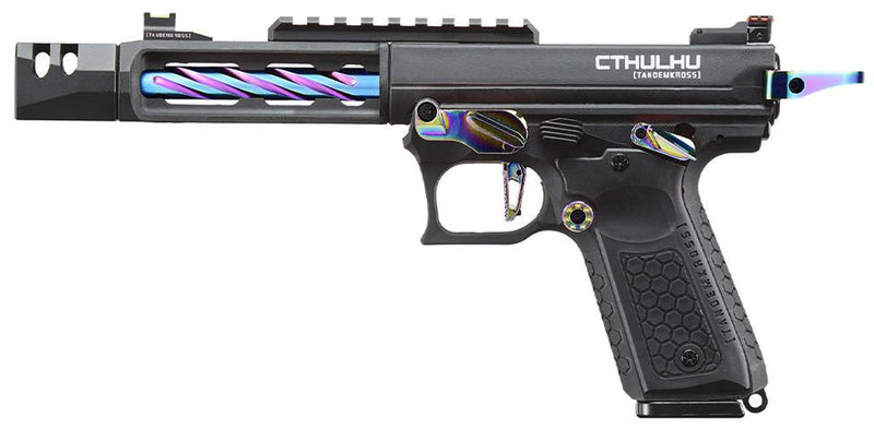 Lancer Tactical x Tandemkross CTHULHU Gas Blow Back Airsoft Pistol, Black/Titanium