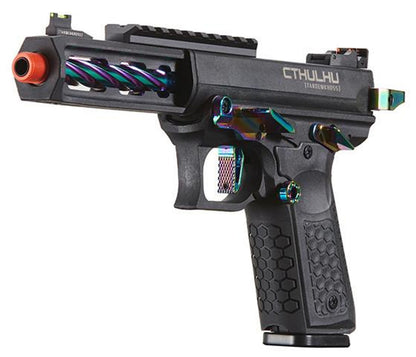 Lancer Tactical x Tandemkross CTHULHU Gas Blow Back Airsoft Pistol, Black/Titanium