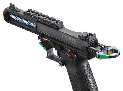 Lancer Tactical x Tandemkross CTHULHU Gas Blow Back Airsoft Pistol, Black/Titanium
