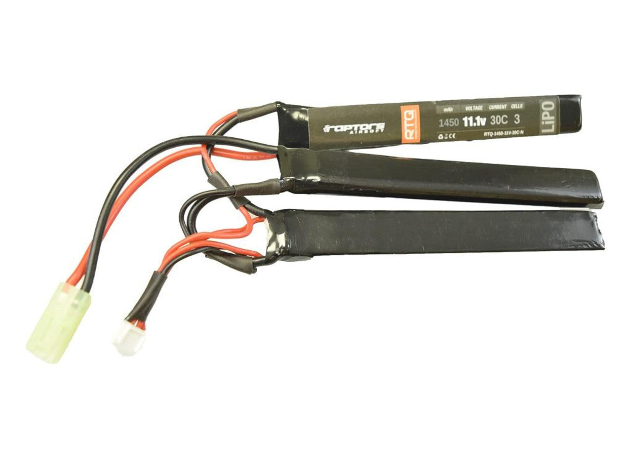 Raptors Airsoft RTQ 11.1V 1450 mAh 30C Nunchuck LiPO Battery