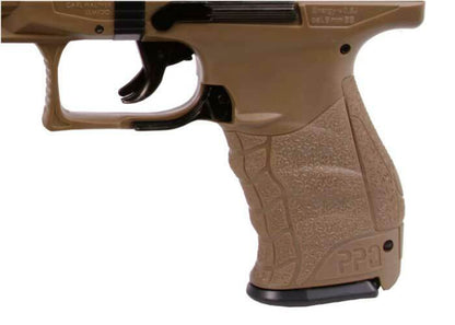 Walther PPQ Combat Airsoft Spring Pistol Kit with Fake Silencer and Extra Magazines and BBs, Dark Earth