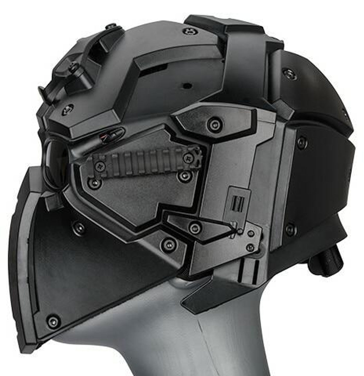 WoSport Tactical Helmet w/ NVG Shroud & Transfer Base, Black